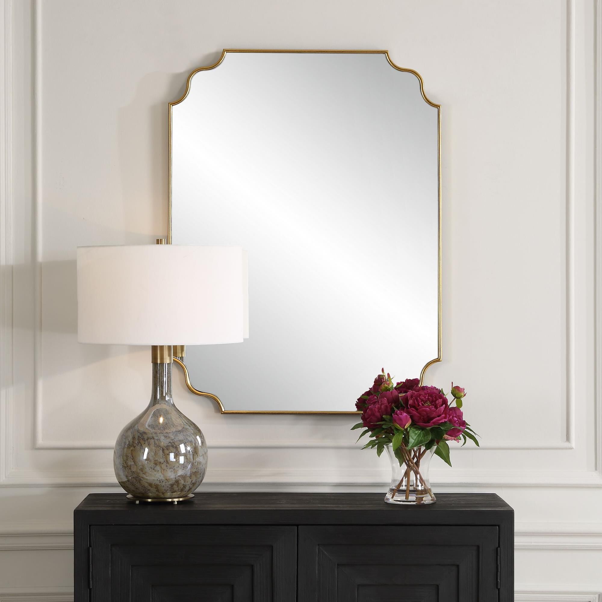 Shown in Elevate Your Space With This Updated Traditional Mirror Featuring A Petite Frame, Adorned With Grace finish