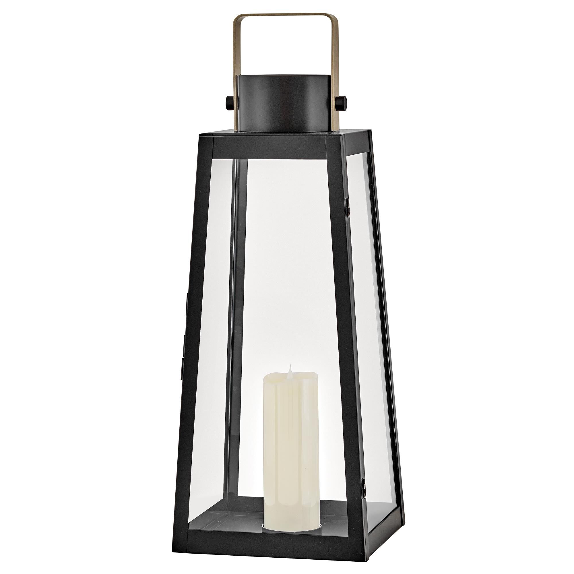 Shown in Black finish and Clear glass and Burnished Bronze accent