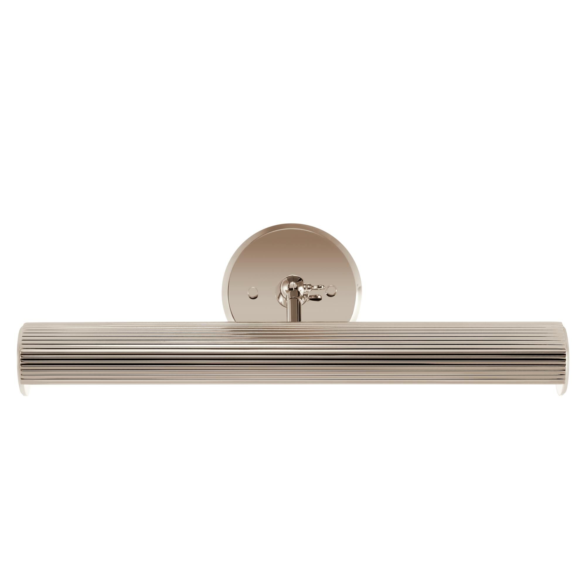 Shown in Polished Nickel finish and Metal, Cylinder and Ribbed shade