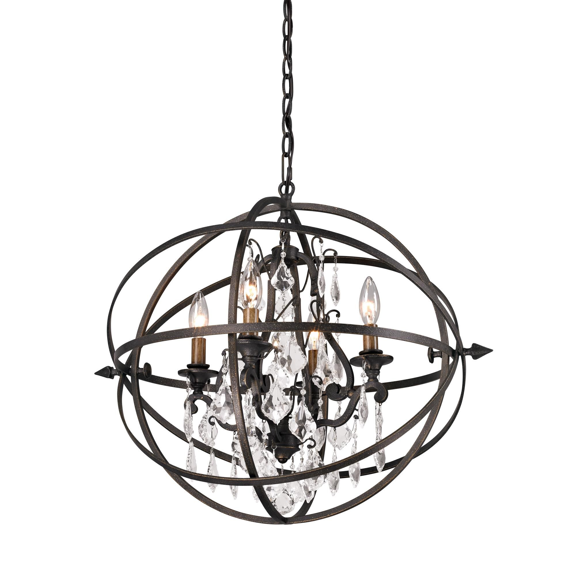 Shown in Vintage Bronze finish and Vintage Bronze glass and Hand-Worked Wrought Iron shade